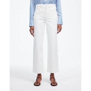 Madewell Womens The Perfect Vintage Wide-Leg Crop Denim Jean Tile White 23 New